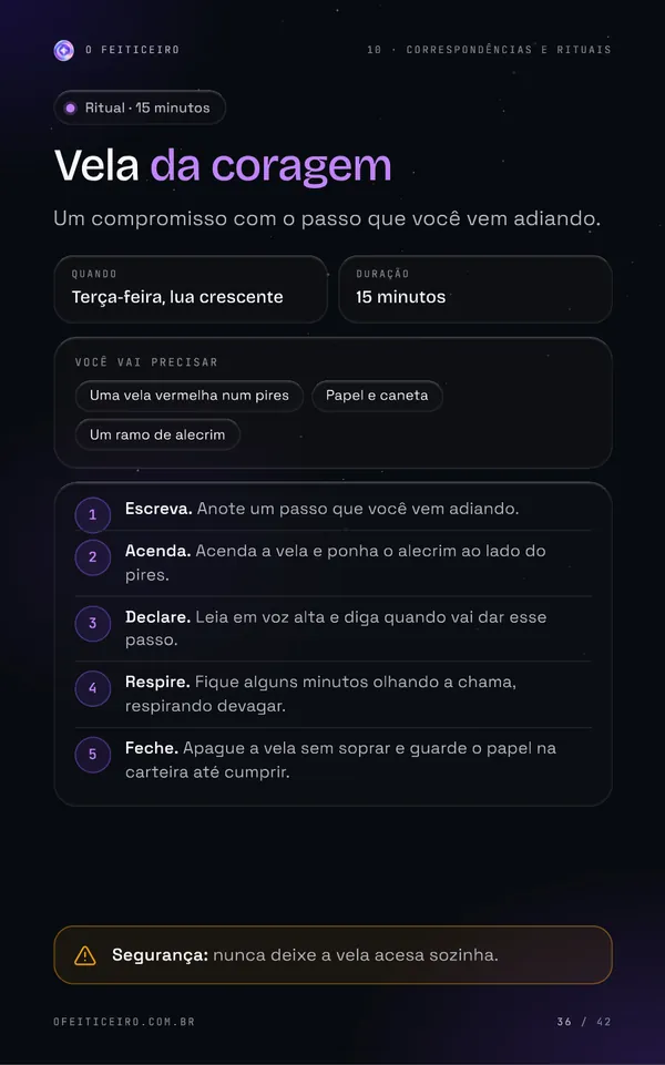 Página 36 do e-book: Vela da coragem