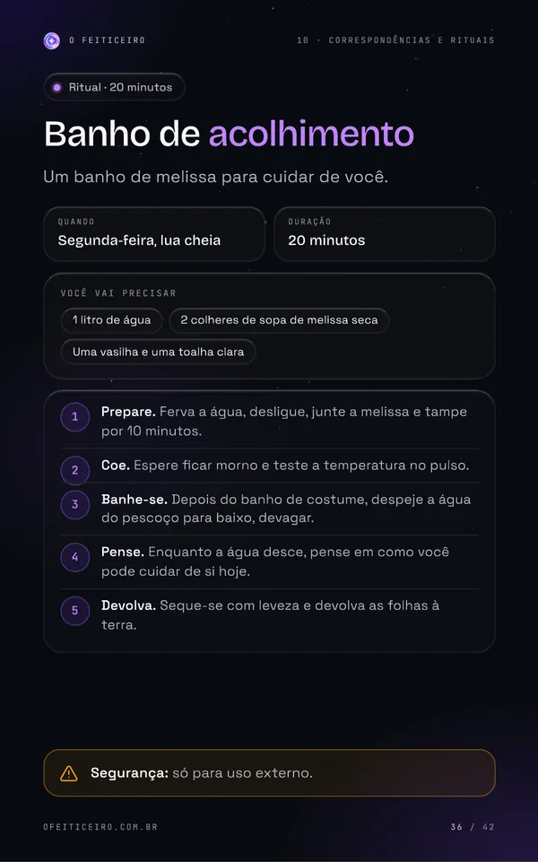 Página 36 do e-book: Banho de acolhimento