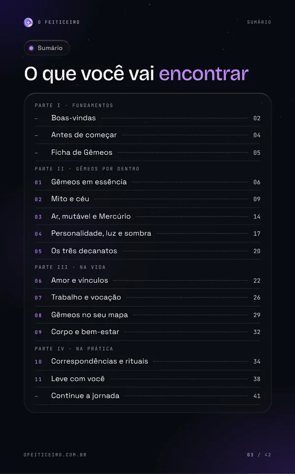 Página 3 do e-book: Sumário