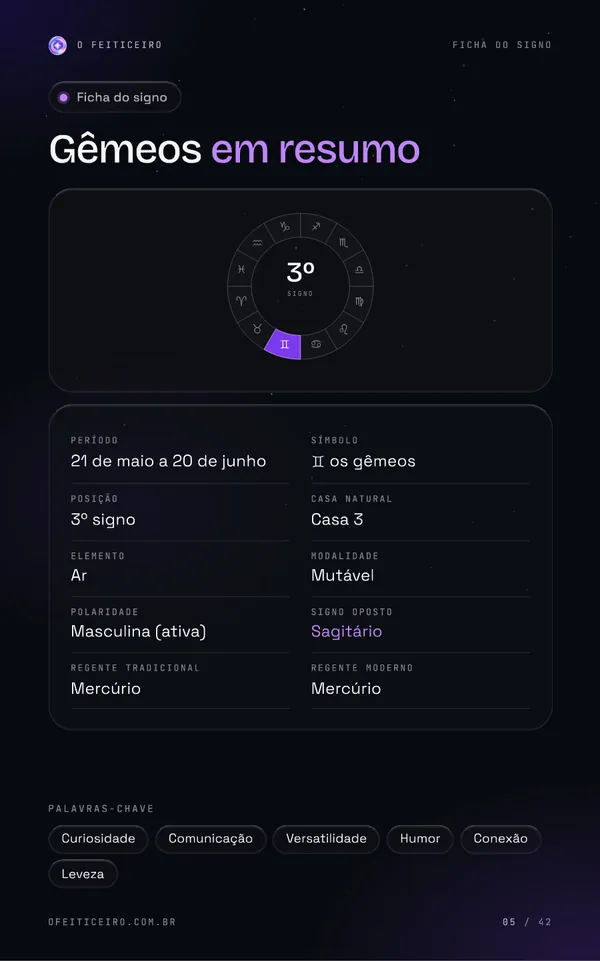 Página 5 do e-book: Gêmeos em resumo