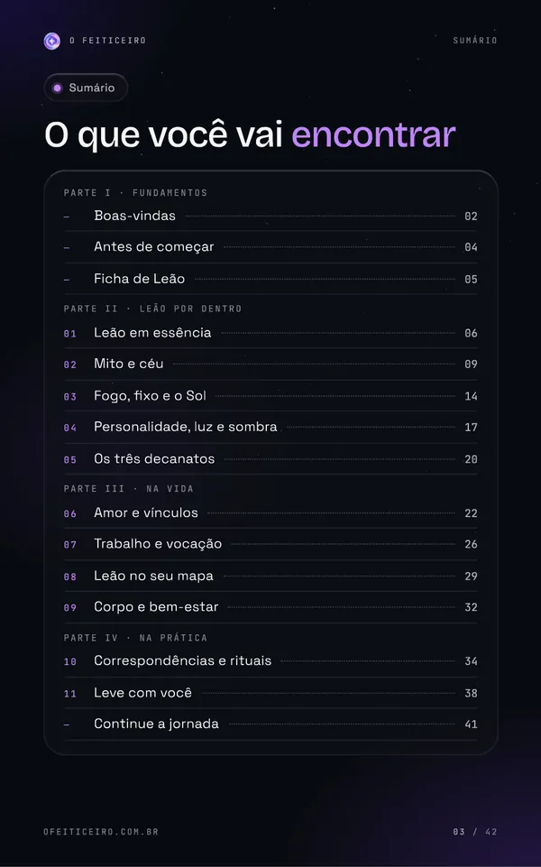 Página 3 do e-book: Sumário