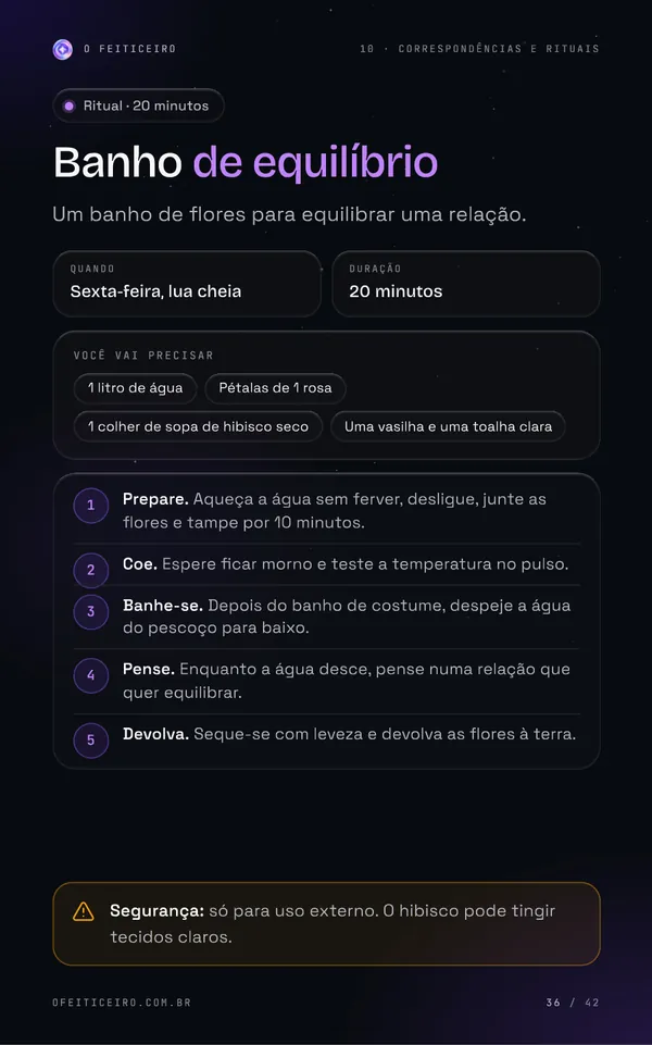 Página 36 do e-book: Banho de equilíbrio