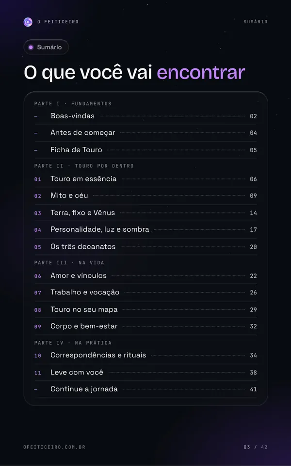 Página 3 do e-book: Sumário
