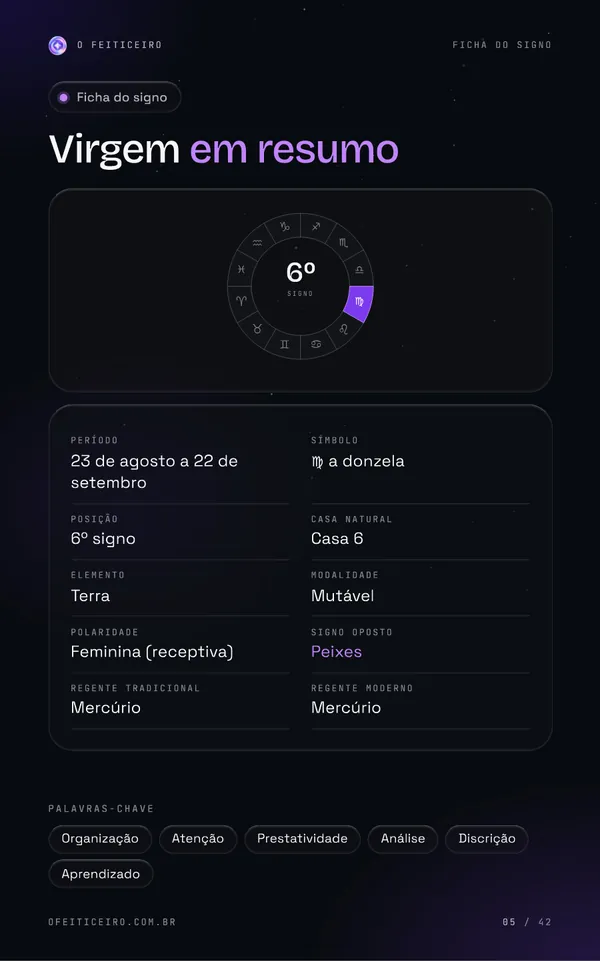 Página 5 do e-book: Virgem em resumo