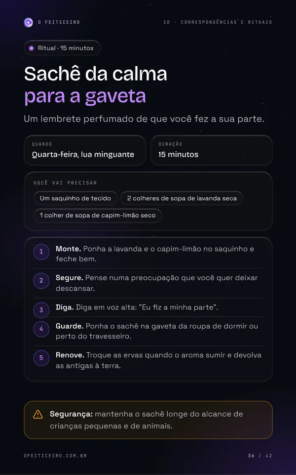Página 36 do e-book: Sachê da calma para a gaveta