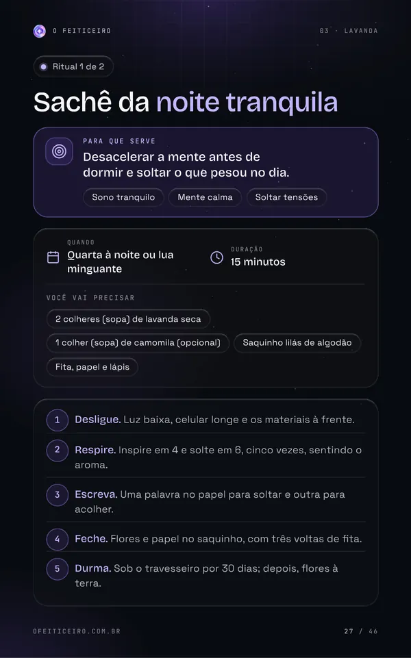 Página 27 do e-book: Lavanda: Sachê da noite tranquila