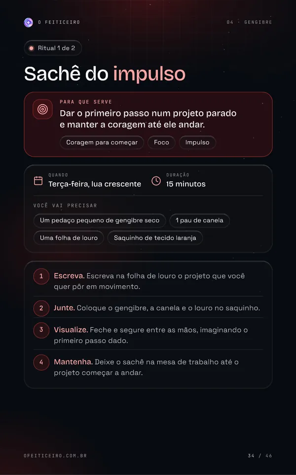 Página 34 do e-book: Gengibre: Sachê do impulso