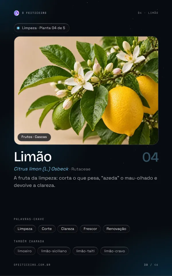 Página 30 do e-book: Limão: abertura