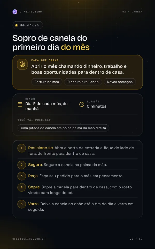 Página 20 do e-book: Canela: Sopro de canela do primeiro dia do mês